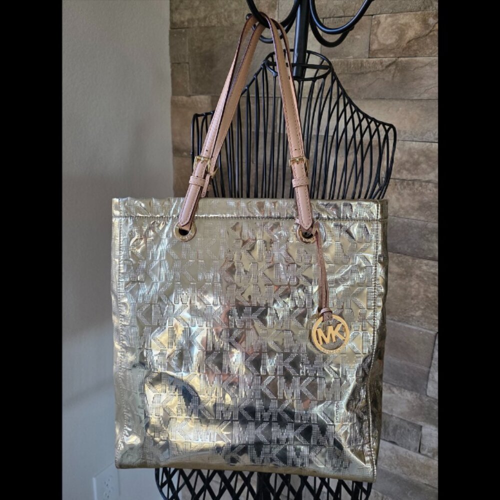Michael Kors Signature Gold Mirrored Tote